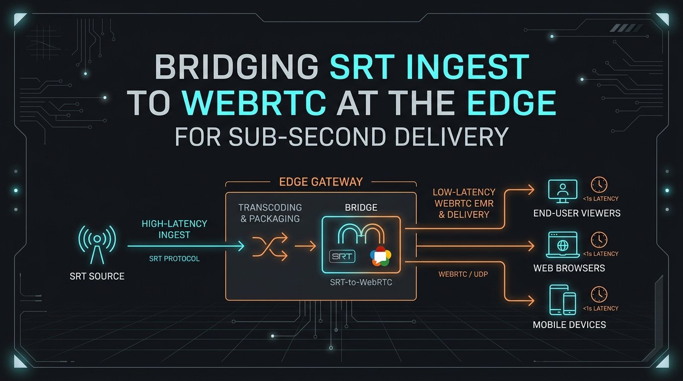 Bridging SRT Ingest to WebRTC at the Edge for Sub-Second Delivery