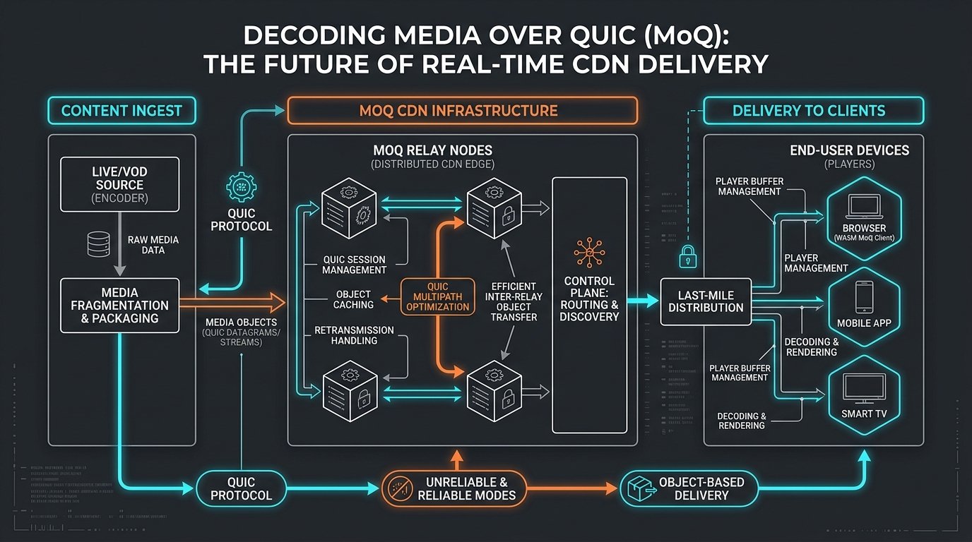 Decoding Media over QUIC (MoQ): The Future of Real-Time CDN Delivery - Architecture Diagram