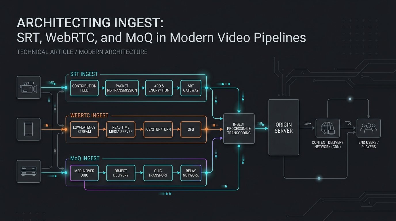 Architecting Ingest: SRT, WebRTC, and MoQ in Modern Video Pipelines